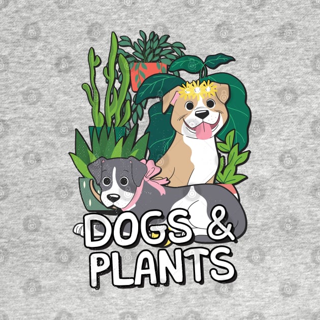 cute dogs and plants by ArtStopCreative